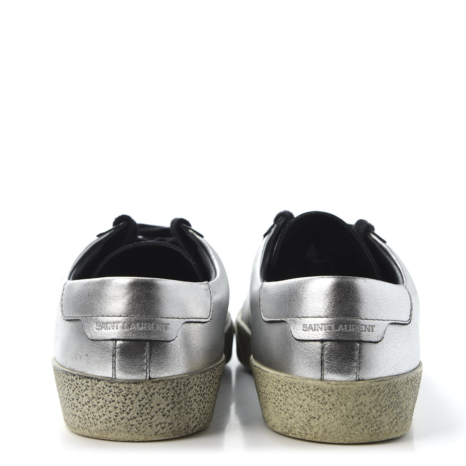 Saint Laurent Metallic Calfskin Womens Court Classic Sneakers 36 Silver 5 of 10
