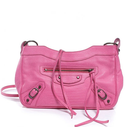 Balenciaga Agneau Lizard Embossed Hip Pink 1 of 7