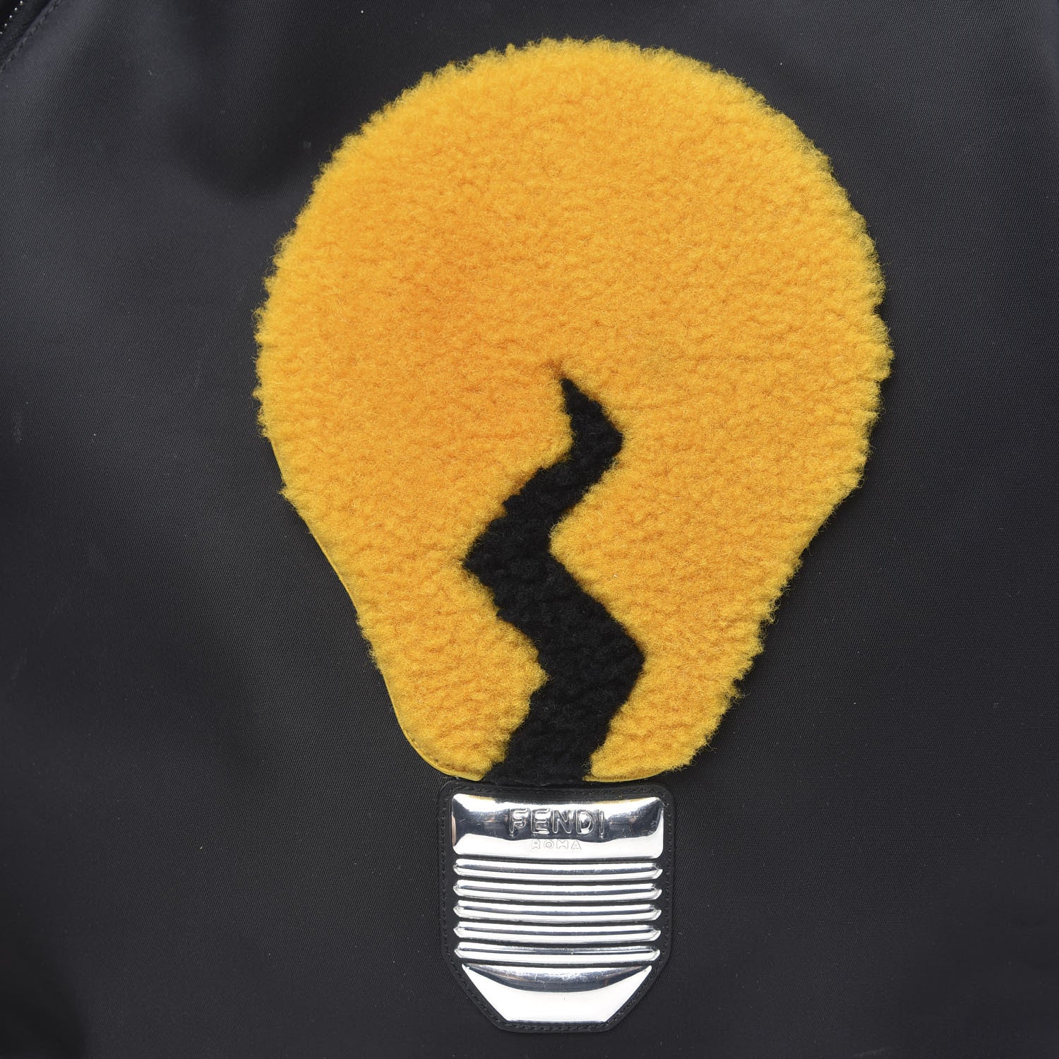 Fendi Nylon Shearling Vitello Elite Lightbulb Backpack Black Narciso 11 of 11