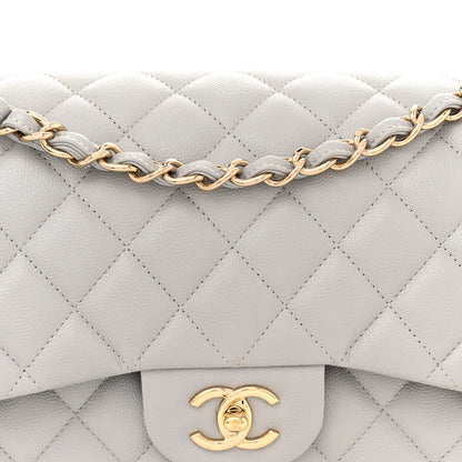 Chanel Caviar Quilted Jumbo Double Flap Grey 8 of 14