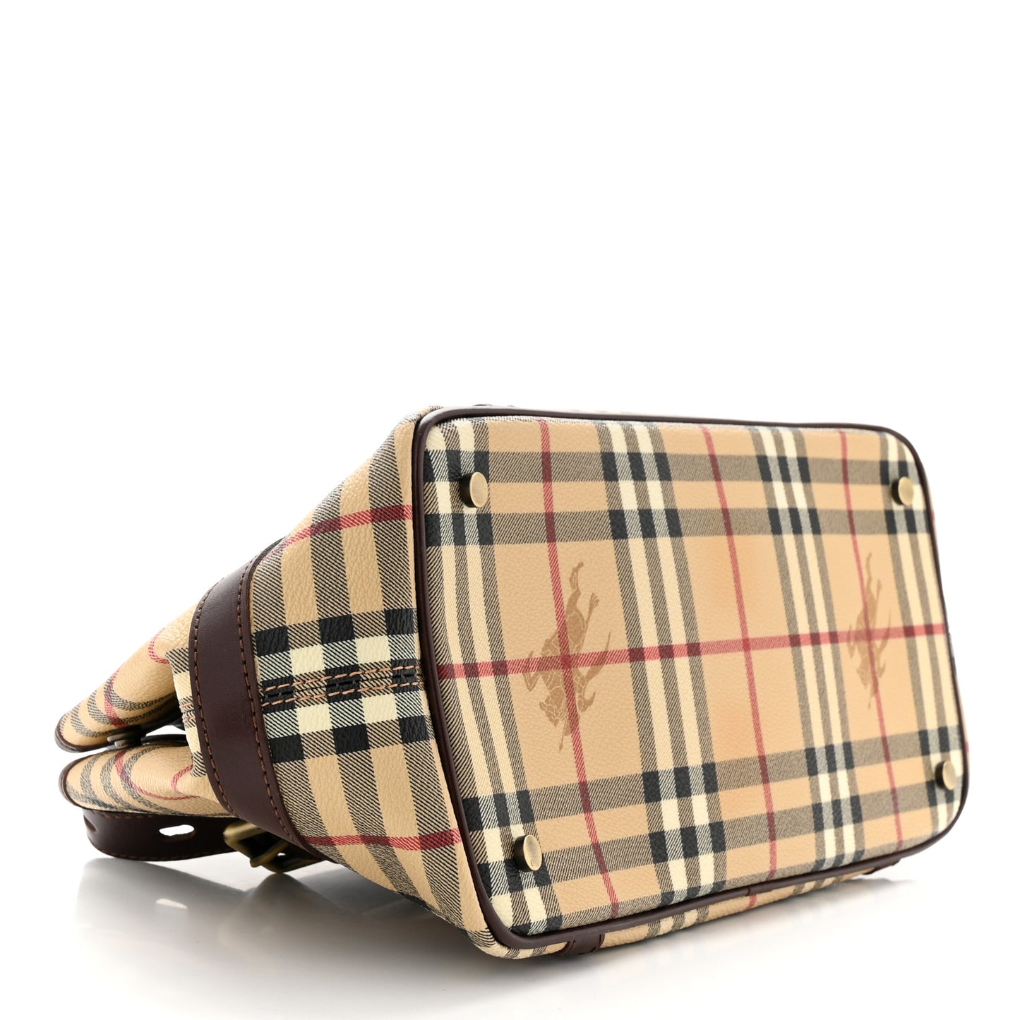 Haymarket Check Studded Satchel Chocolate