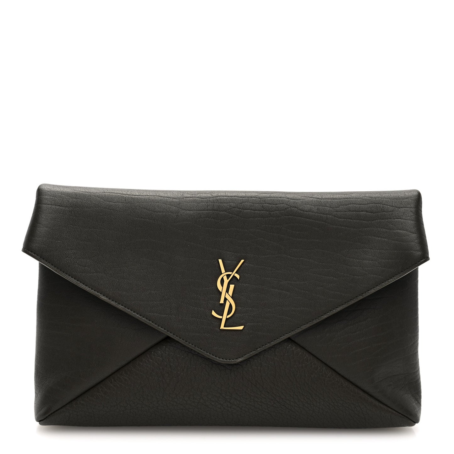 Grained Lambskin Large Cassandre Envelope Pouch Light Musk