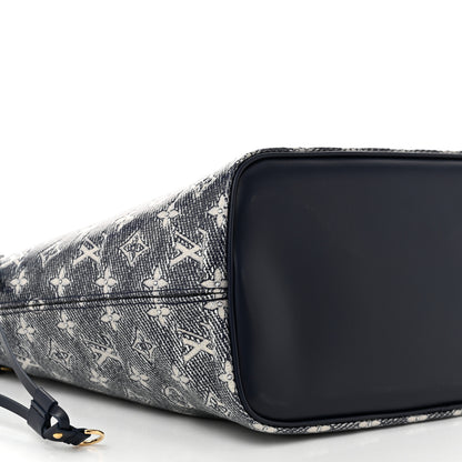 Louis Vuitton Monoglam Neverfull MM Blue 9 of 11