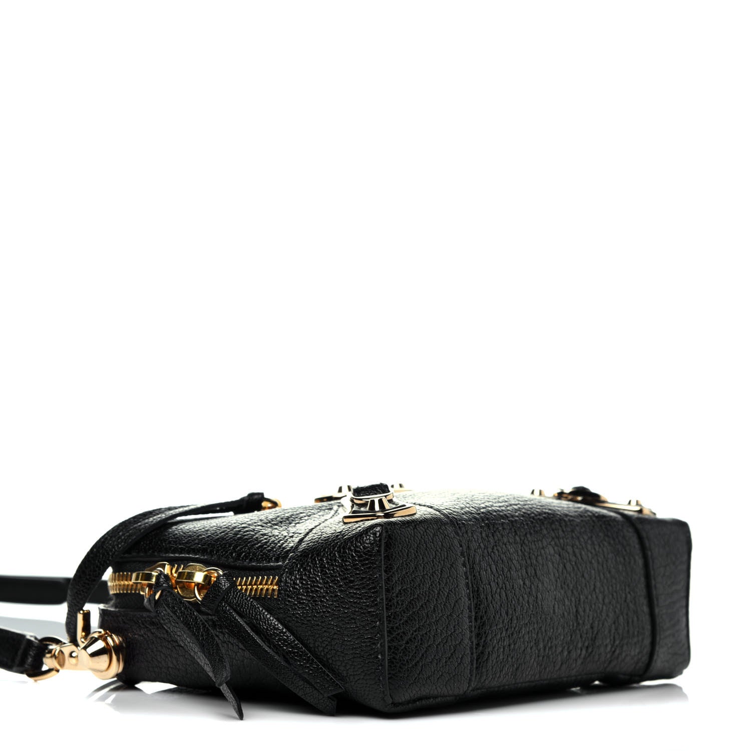 Balenciaga Chevre Gold Metallic Edge Hardware XS Reporter Crossbody Black 8 of 9