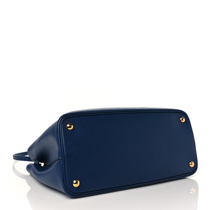Prada Saffiano Cuir Medium Double Bag Bleuette Rosso 4 of 10