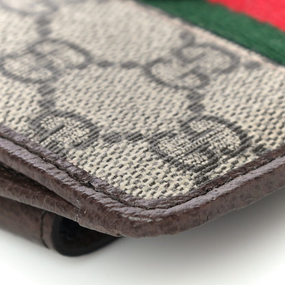 Gucci GG Supreme Monogram Web Ophidia Zip Card Case Brown 9 of 11