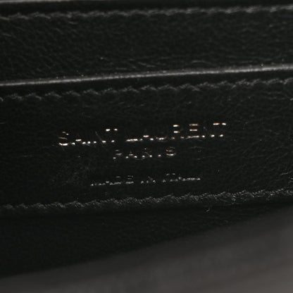 Saint Laurent Grain De Poudre Textured Mixed Matelasse Triquilt Small Monogram Monochrome Satchel Black 6 of 10