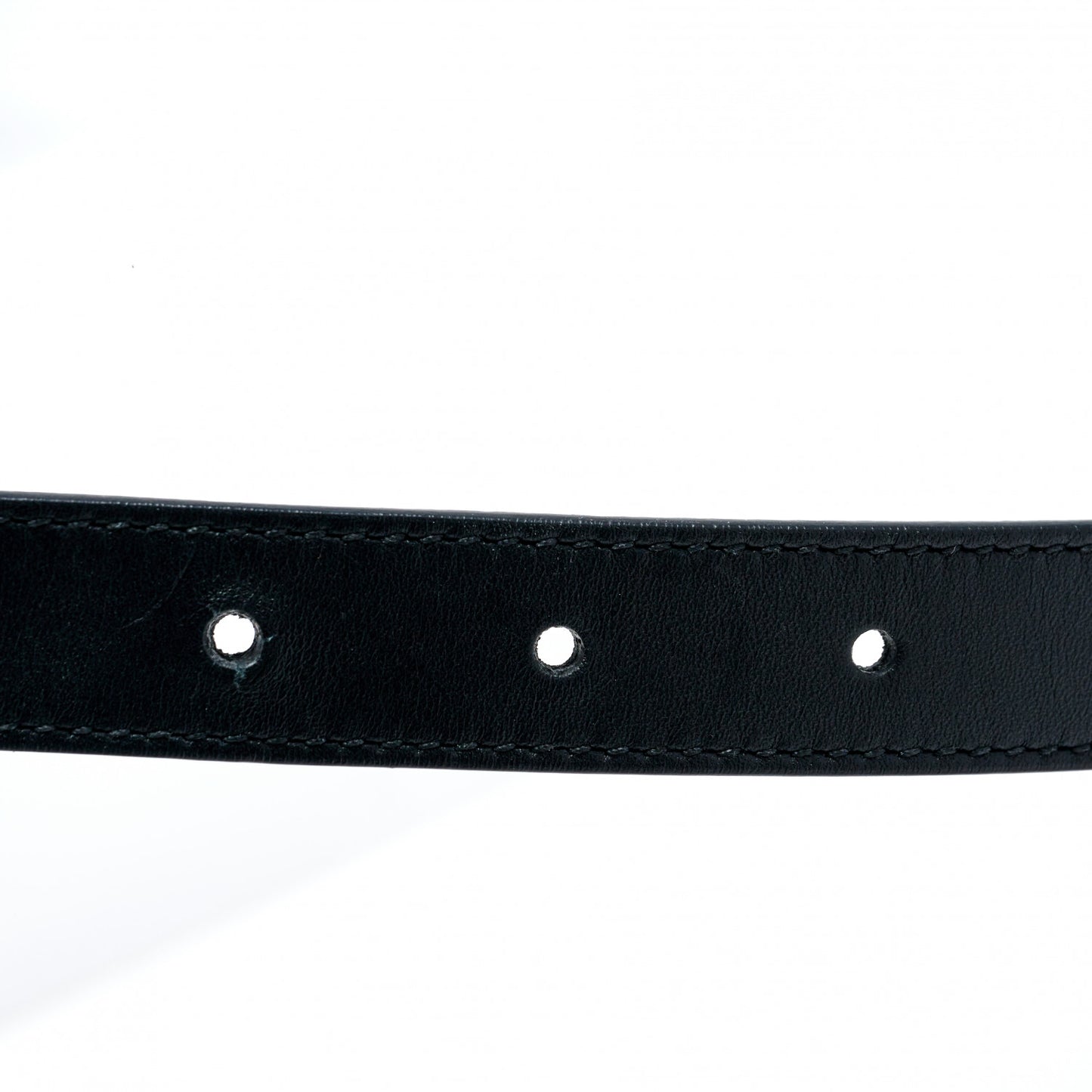 Calfskin Pearl Double G 20mm Belt 90 36 Black Cream