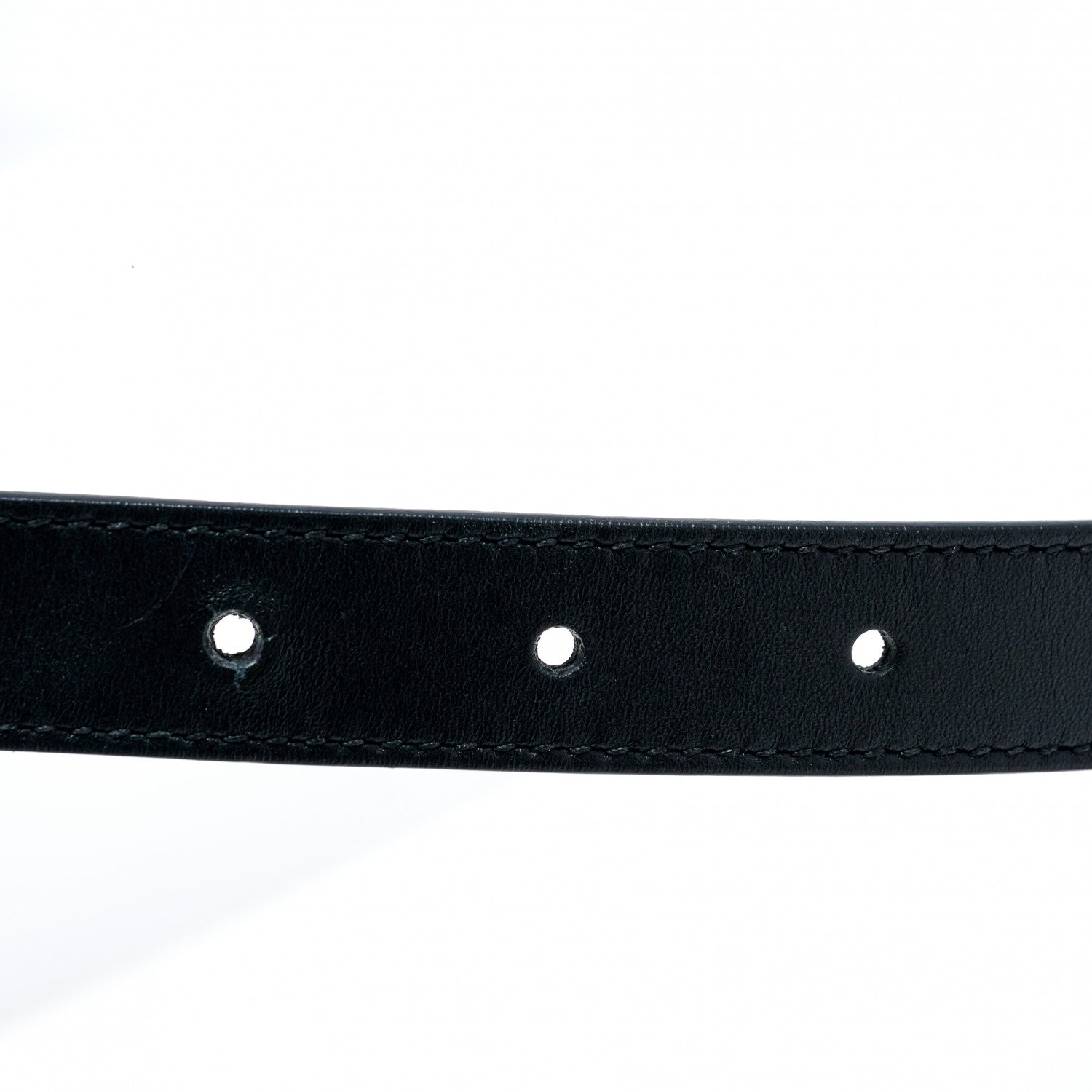 Gucci Calfskin Pearl Double G 20mm Belt 90 36 Black Cream 8 of 11
