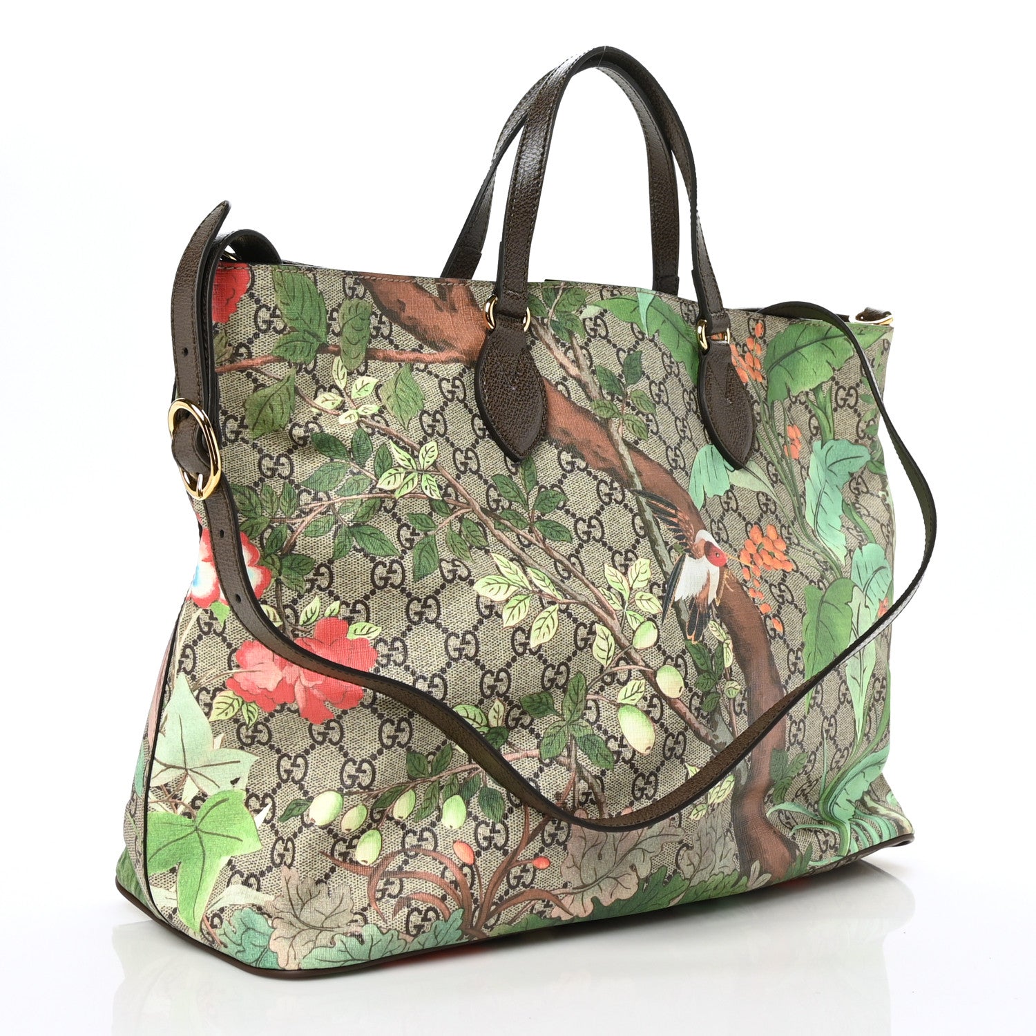 Gucci Soft GG Supreme Monogram Tian Medium Crossbody Tote Beige Multicolor New Acero 3 of 9