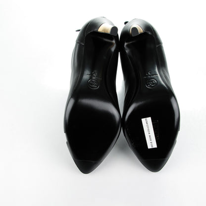 Chanel Patent Lambskin CC Cap Toe Ankle Booties 37 Black 5 of 9