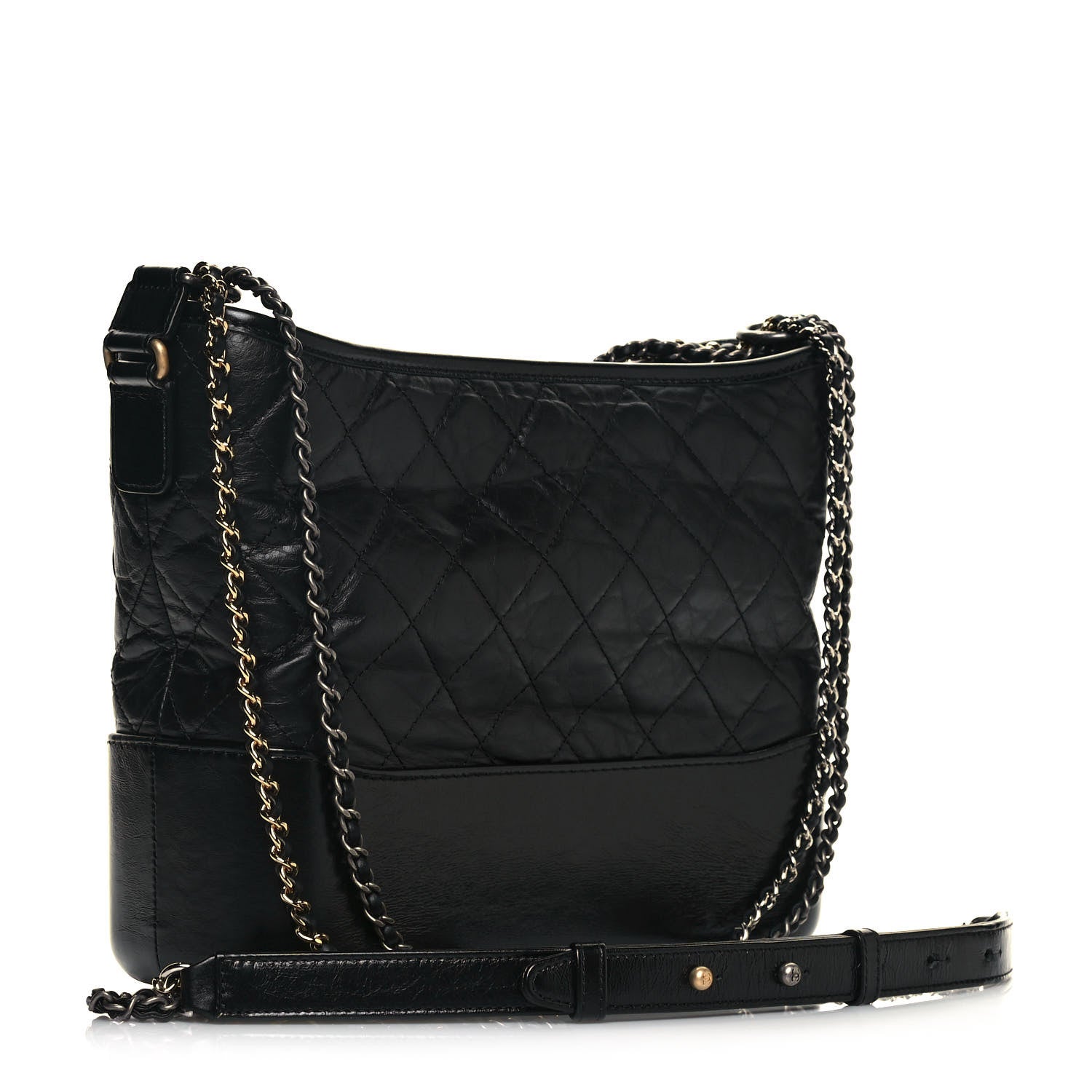 Chanel Aged Calfskin Quilted Medium Gabrielle Hobo Black 3 of 13