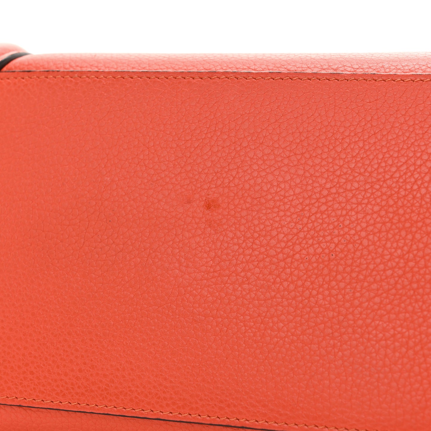 Drummed Calfskin Micro Luggage Vermillion
