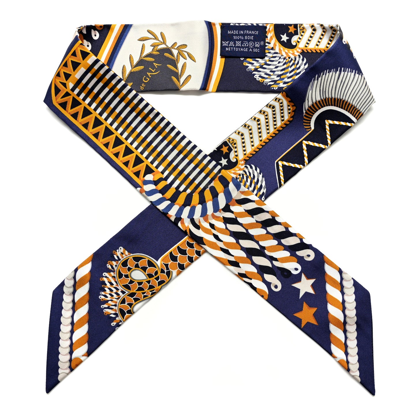 Silk Epaulettes De Gala Twilly Marine Gold White