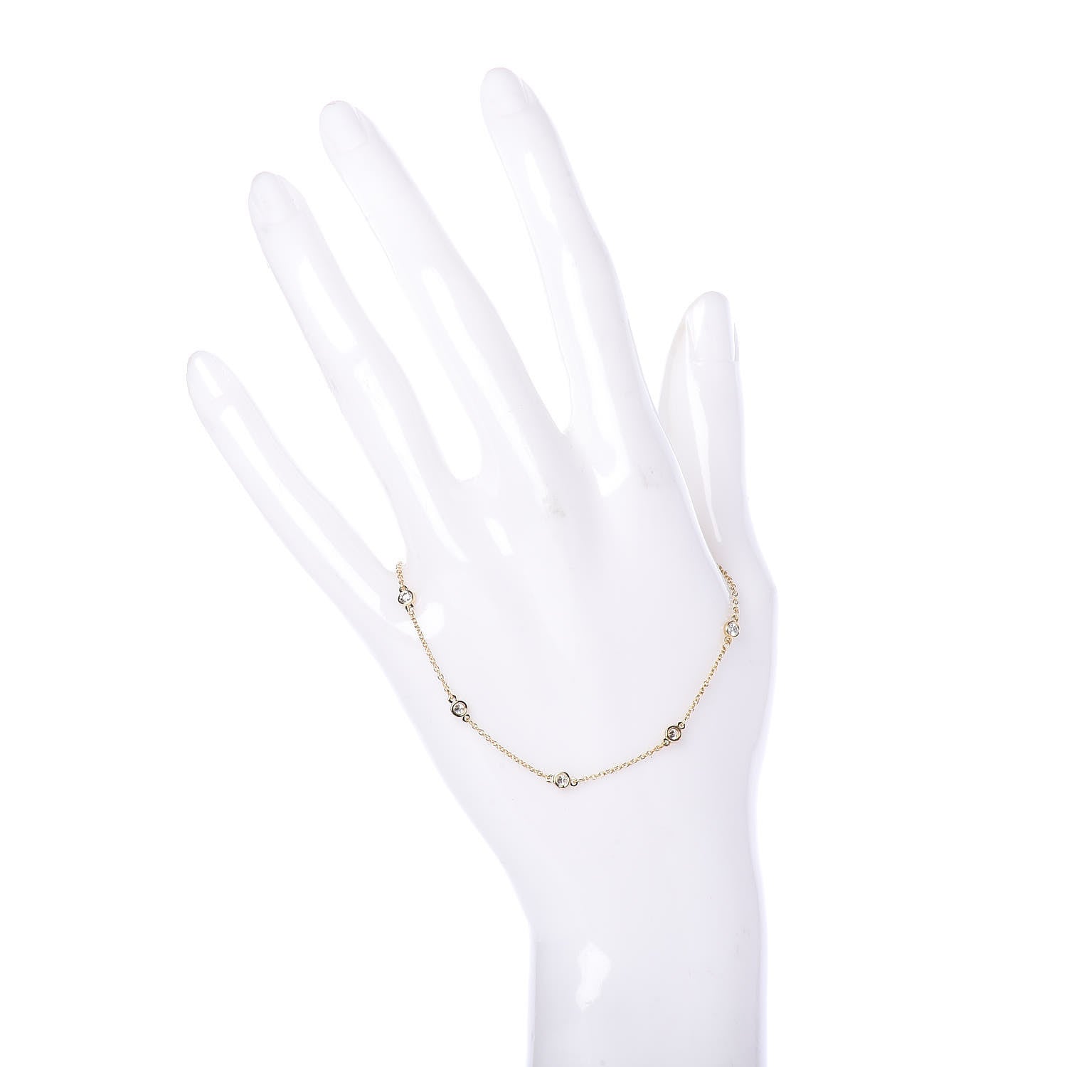 Tiffany 18K Yellow Gold Diamond .33ctw Elsa Peretti Diamonds by the Yard Station Bracelet 2 of 5