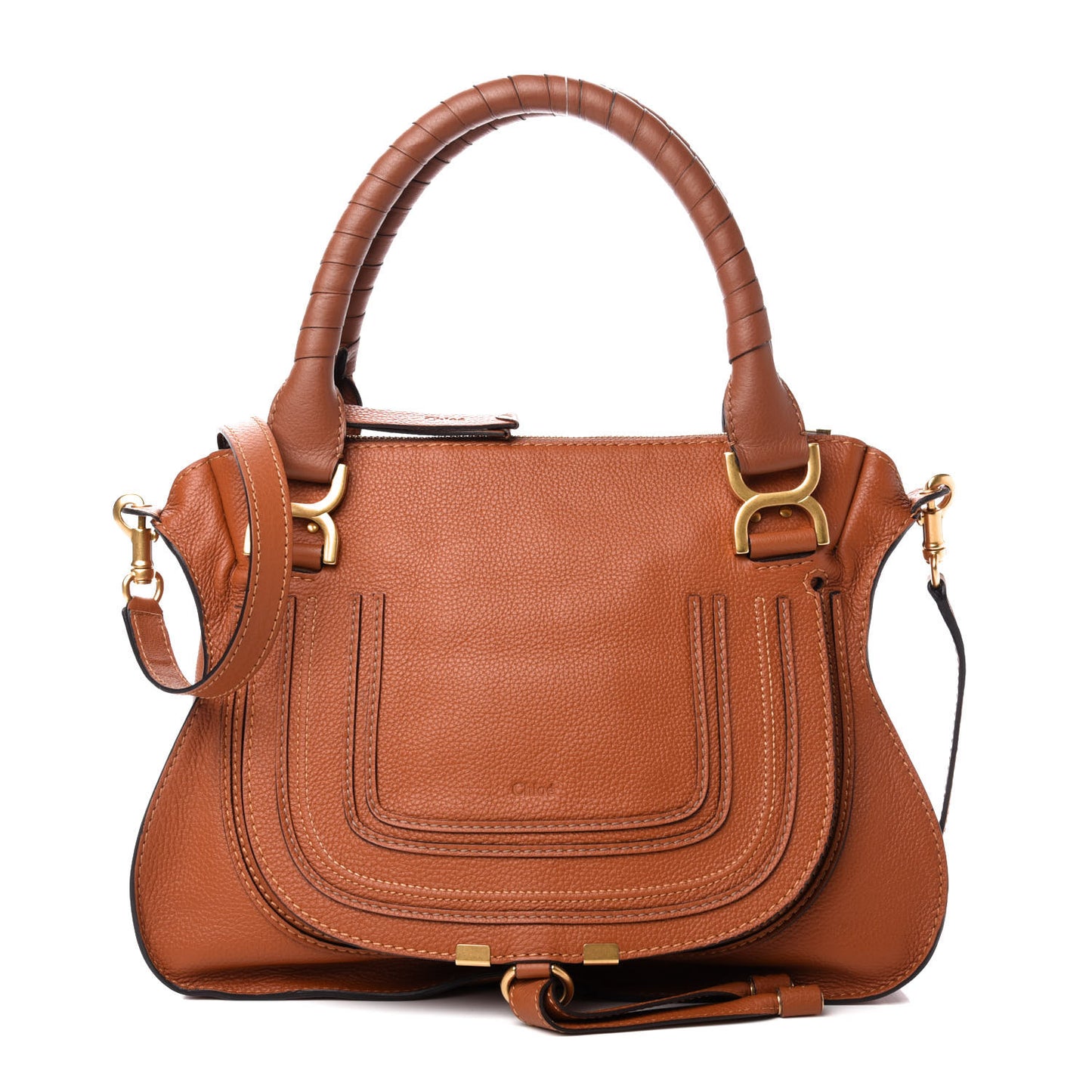Calfskin Medium Marcie Satchel Tan