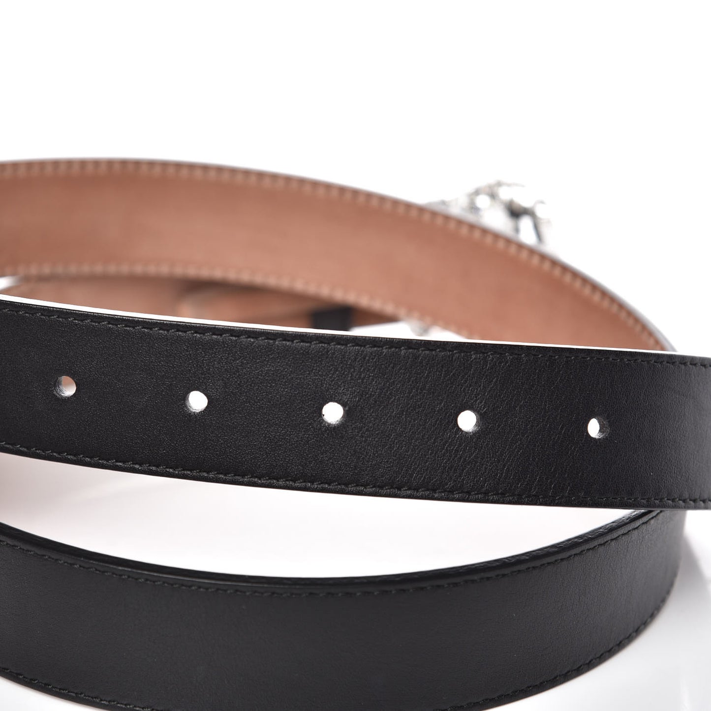 Calfskin Crystal Interlocking G Belt 90 36 Black