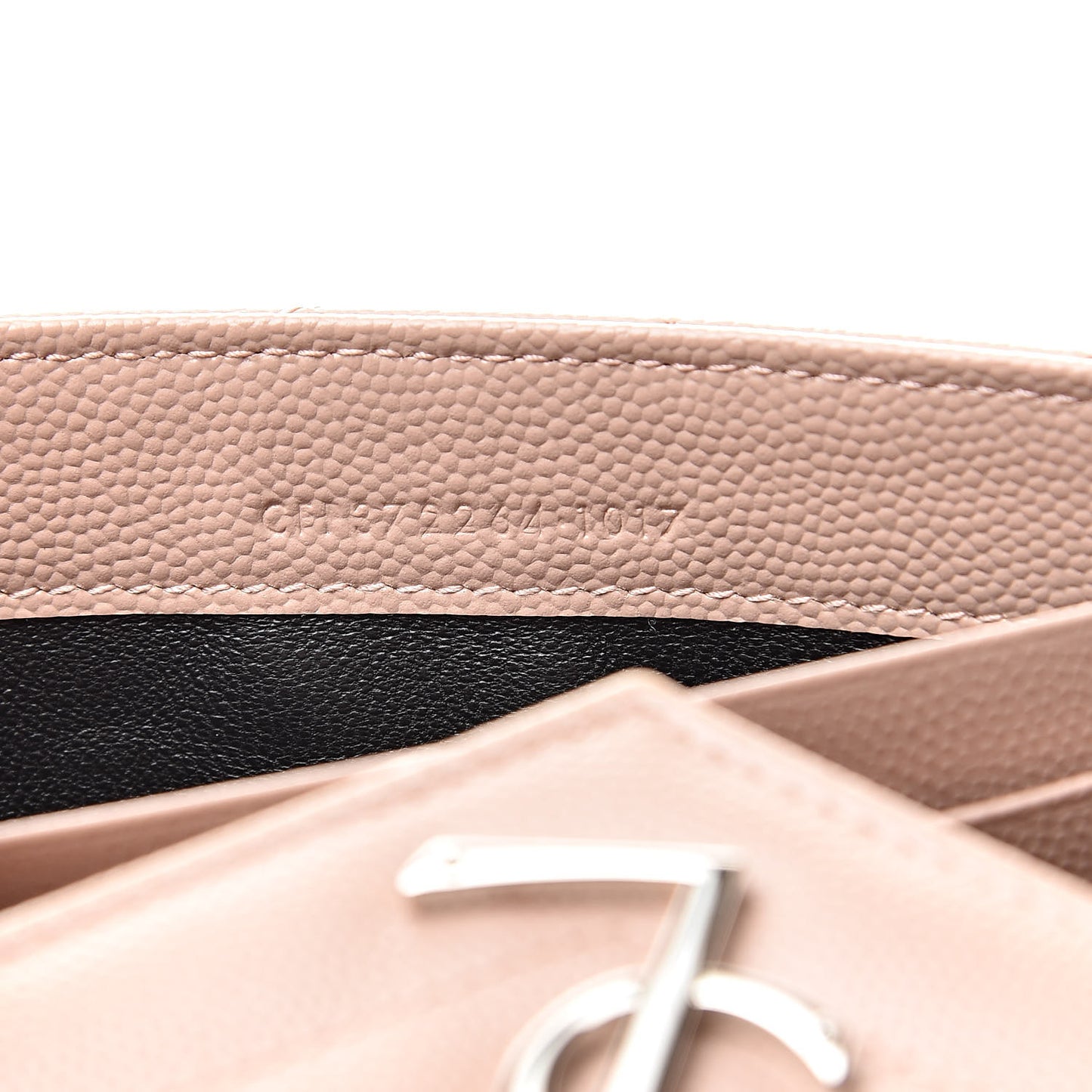 Grain De Poudre Matelasse Chevron Monogram Wallet Pale Pink