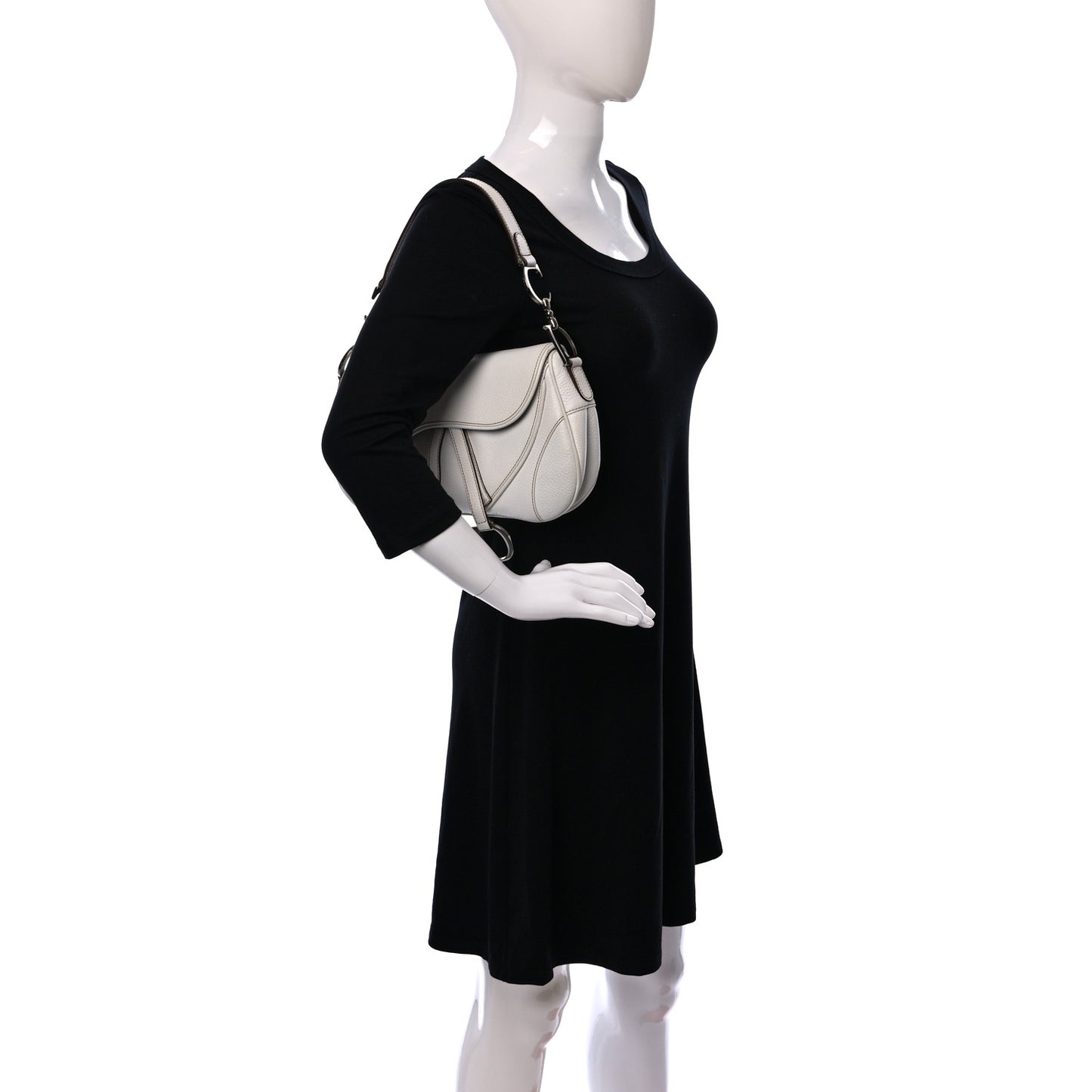 Calfskin Double Saddle Bag White