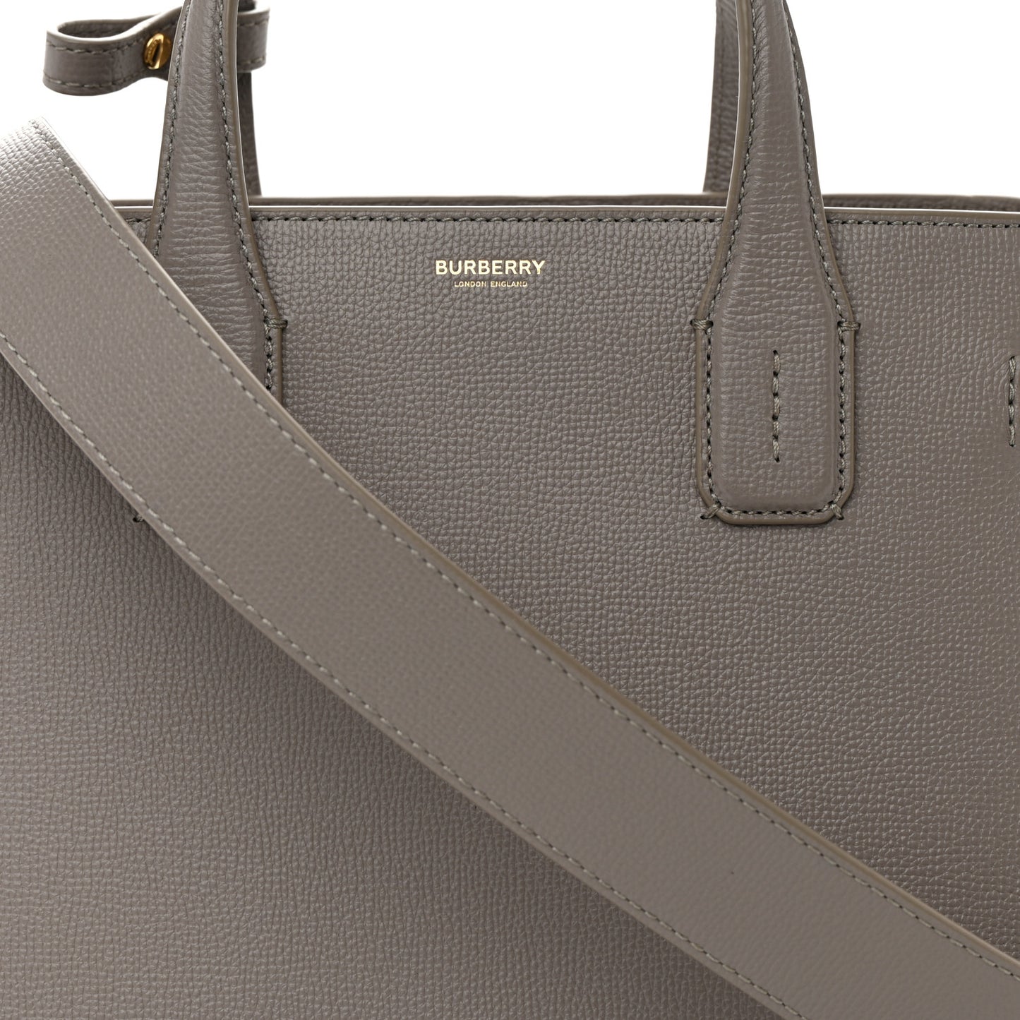 Derby Calfskin House Check Medium Banner Tote Taupe Brown