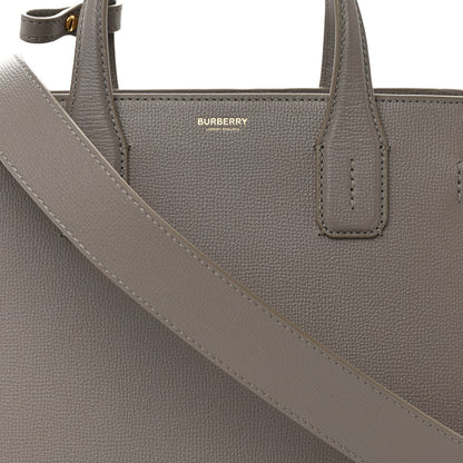 Burberry Derby Calfskin House Check Medium Banner Tote Taupe Brown 9 of 13