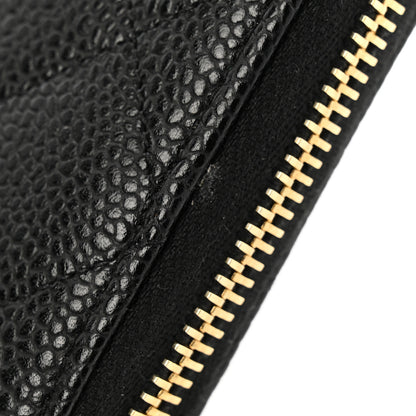 Chanel Caviar Quilted Large Gusset Zip Around Wallet Black 11 of 12