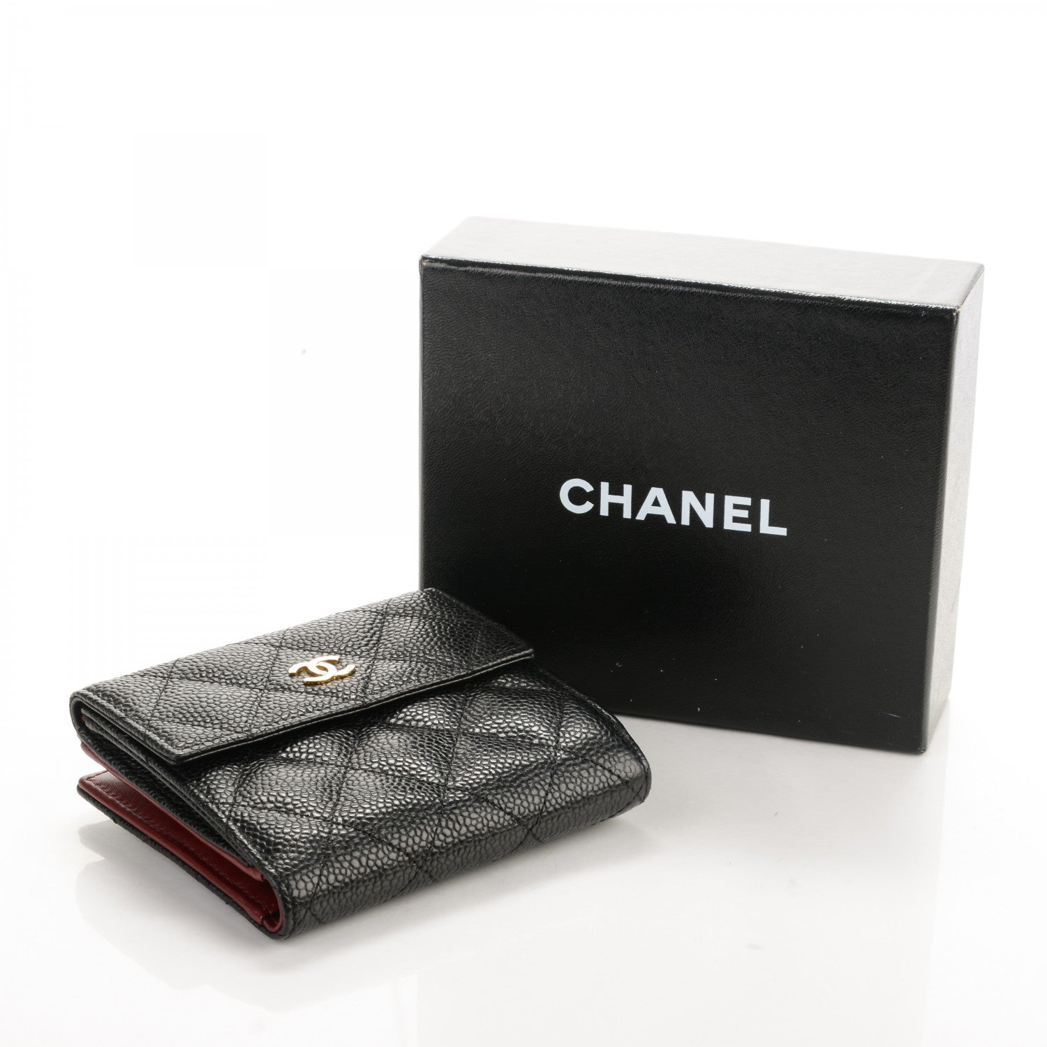 Chanel Caviar Quilted Compact French Flap Wallet 4 of 8