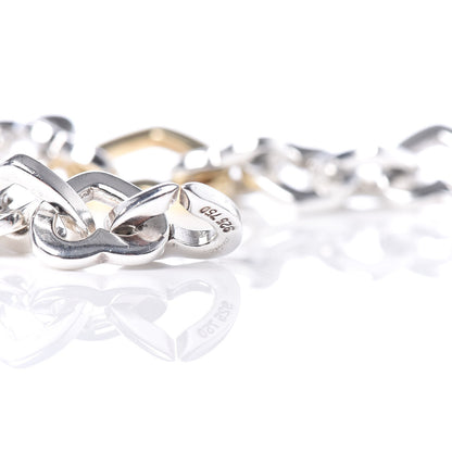 Tiffany Sterling Silver 18K Yellow Gold Heart Links Bracelet 4 of 5