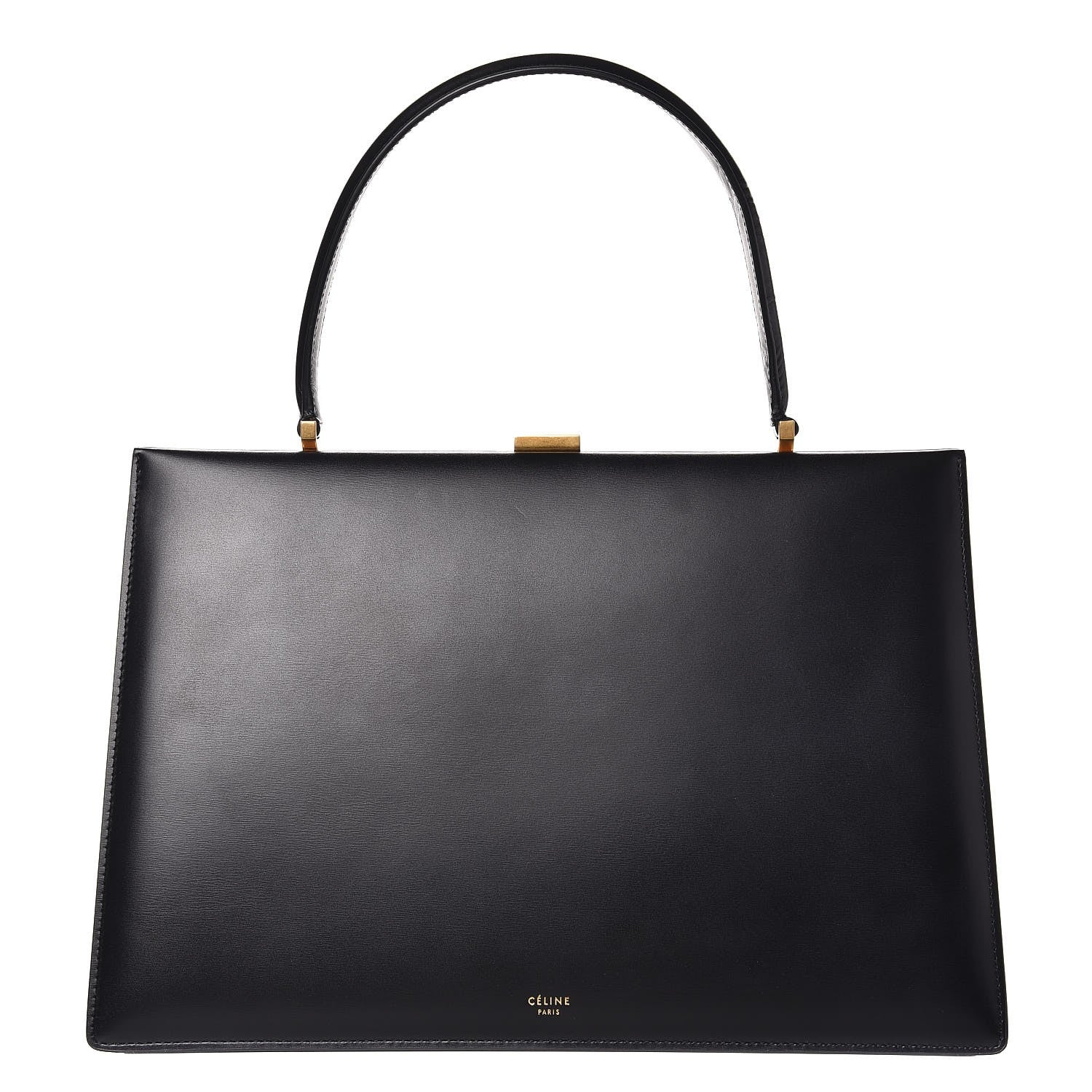 Celine Patina Box Calfskin Medium Clasp Bag Black 1 of 7