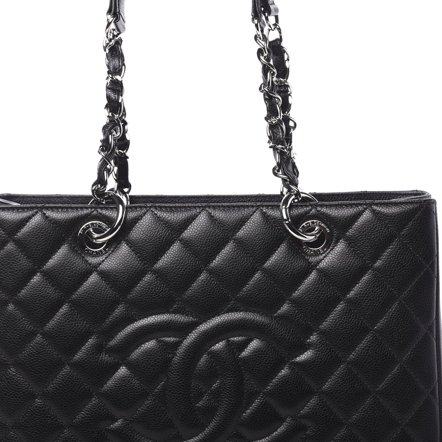 Caviar Quilted Grand Shopping Tote GST Black