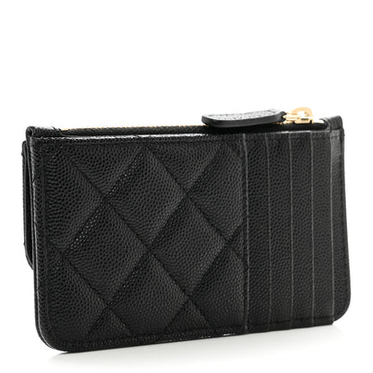 Chanel Caviar Quilted Flap Zip Card Holder Black 3 of 8