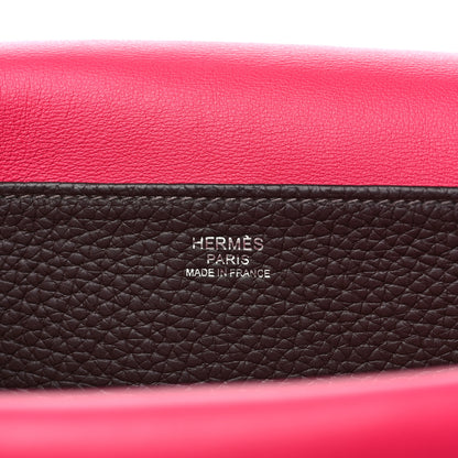 Hermes Taurillon Clemence Verso Halzan 25 Rouge Sellier Framboise 5 of 8