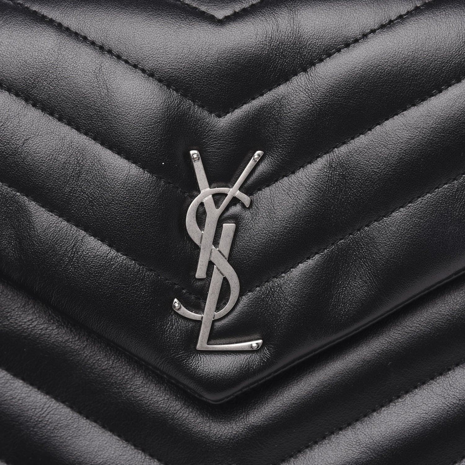 Saint Laurent Calfskin Y Quilted Monogram Loulou Document Holder Black 8 of 11