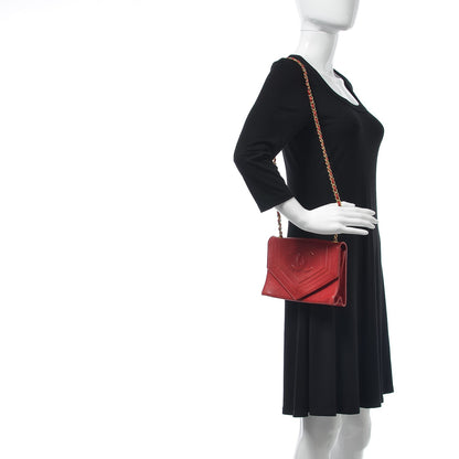 Chanel Lambskin CC Envelope Single Flap Red 2 of 15