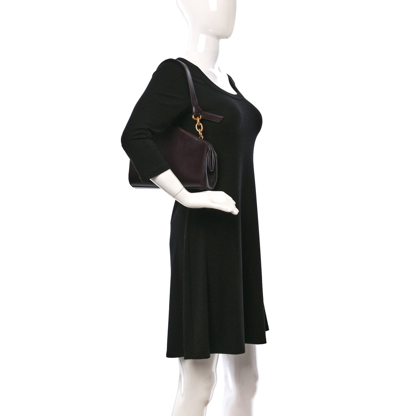 Nappa Angular Chain Knot Clutch Grape