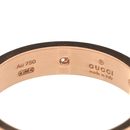 Gucci 18K Rose Gold Diamond Icon Band Ring 56 7.5 4 of 6