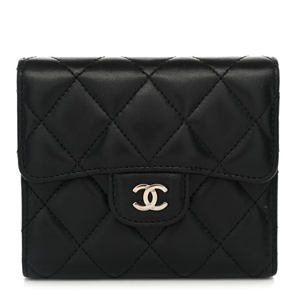 Chanel Lambskin Quilted Compact Flap Wallet Black 1 of 8