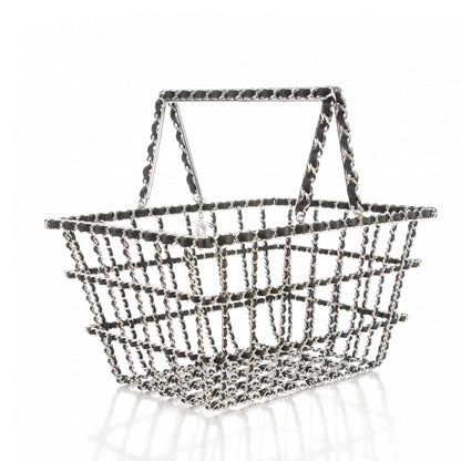 Chanel Brass Calfskin Grocery By Shopping Basket Silver 3 of 6