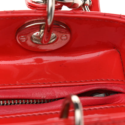 Christian Dior Patent Cannage Medium Lady Dior Red 11 of 15