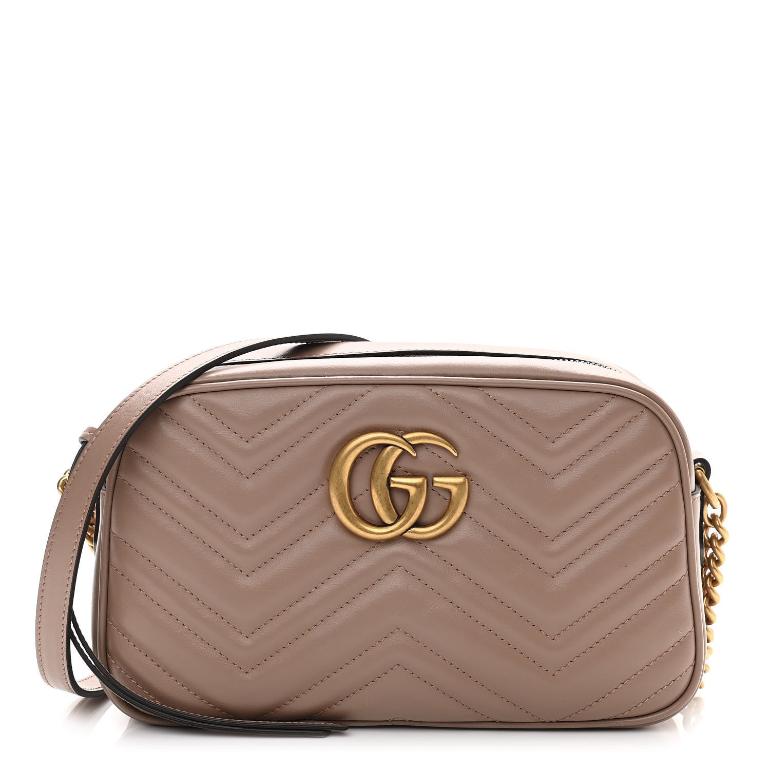 Gucci Calfskin Matelasse Small GG Marmont Chain Shoulder Bag Porcelain Rose 1 of 12