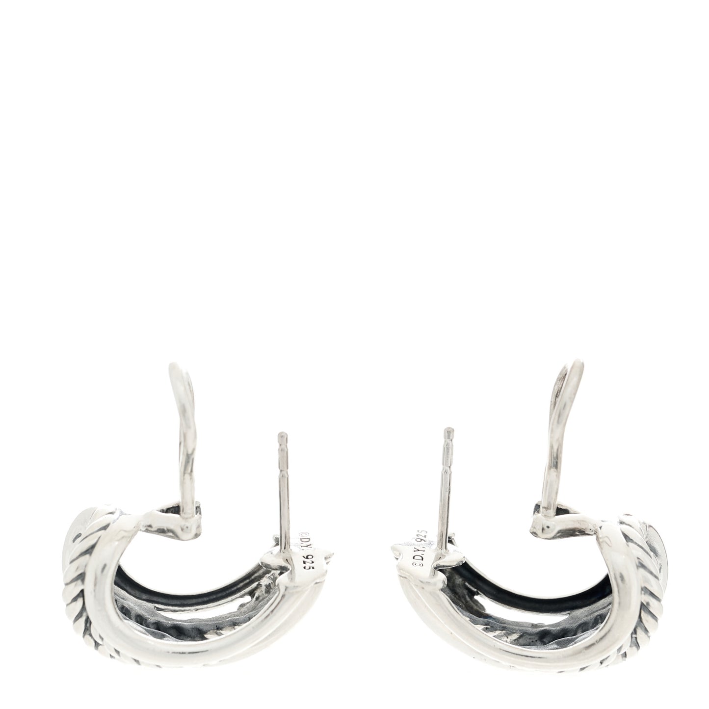 Sterling Silver Crossover Shrimp Earrings