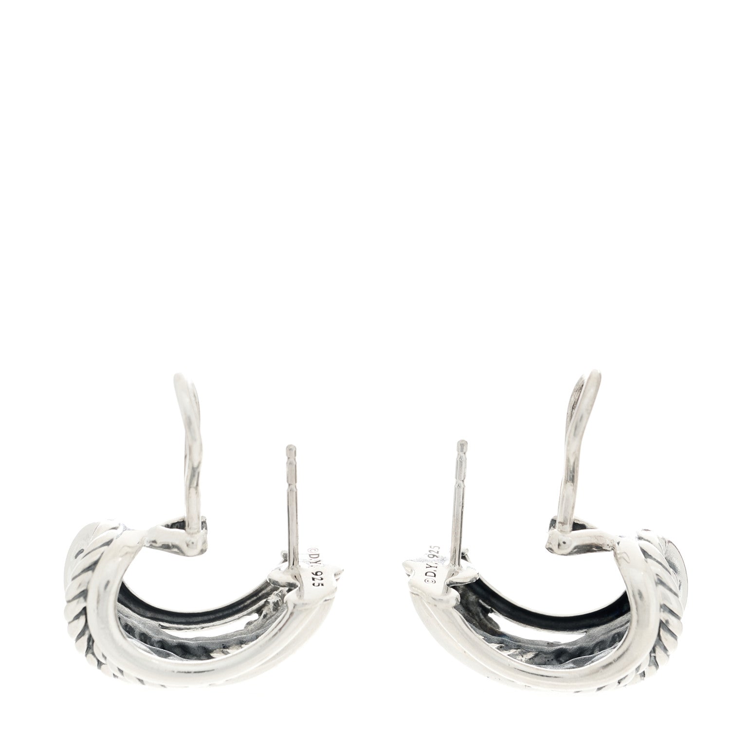 David Yurman Sterling Silver Crossover Shrimp Earrings 2 of 3