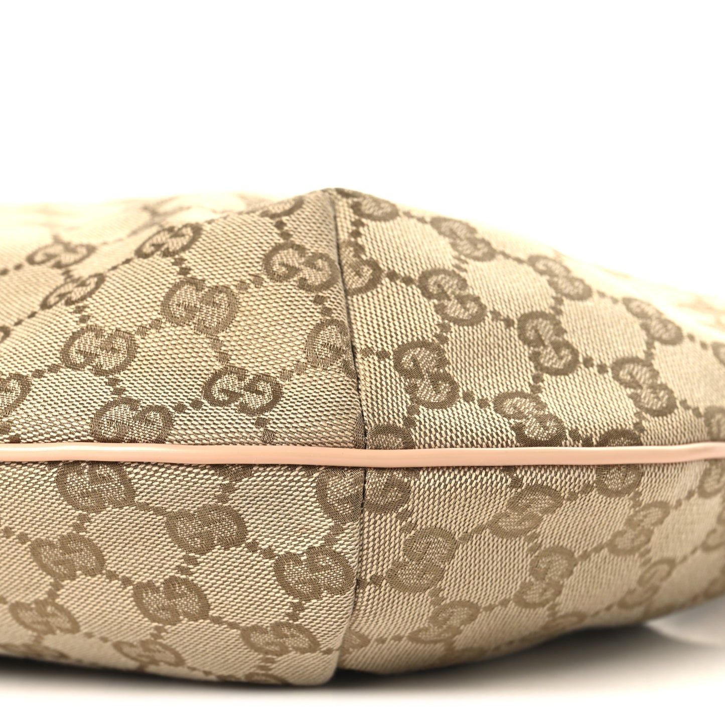 Monogram Web Medium Half Moon Hobo Gold Pink