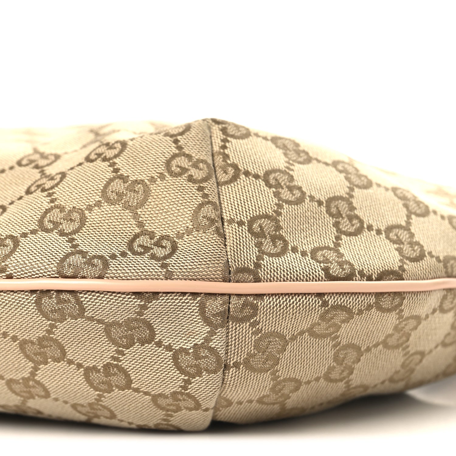 Gucci Monogram Web Medium Half Moon Hobo Gold Pink 10 of 10