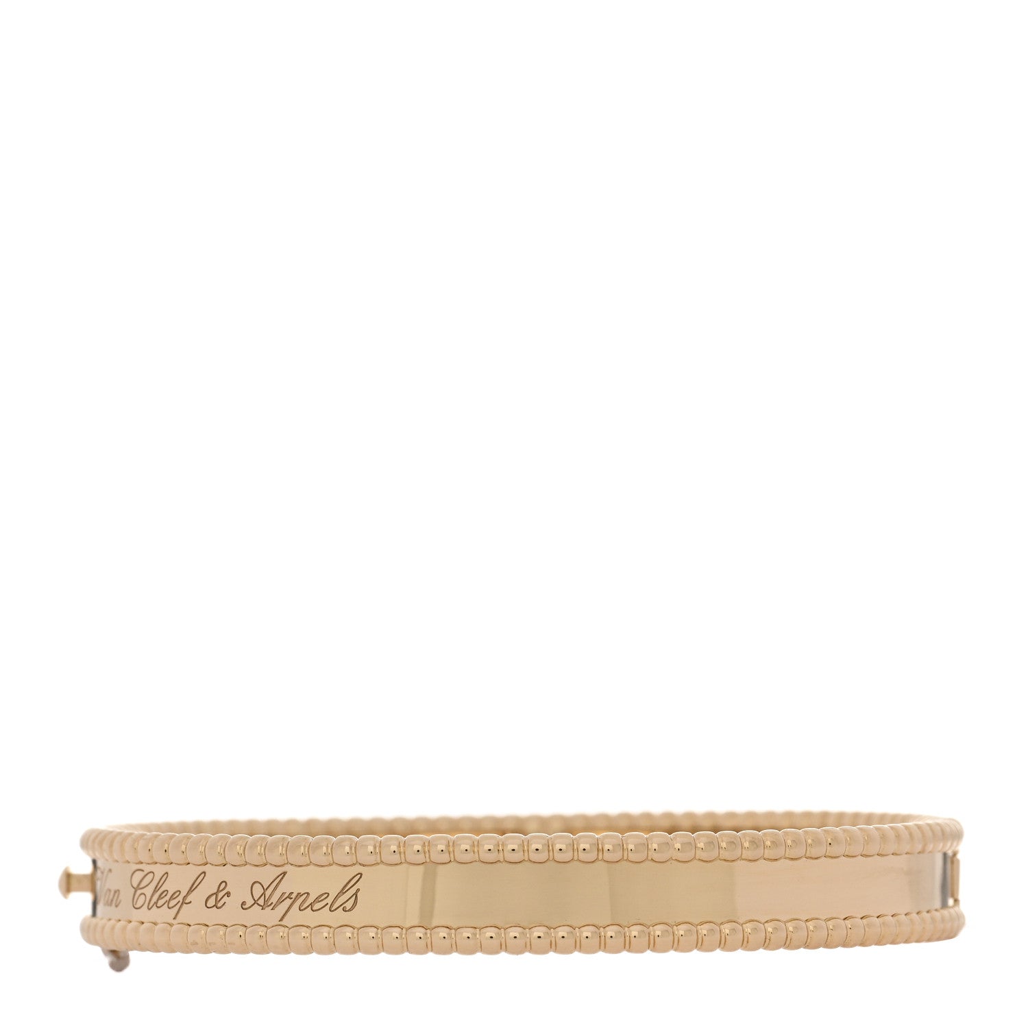 Van Cleef & Arpels 18K Yellow Gold Perlee Signature Bangle Bracelet S 1 of 4