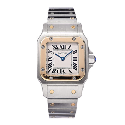 Cartier Stainless Steel 18K Yellow Gold 24mm Santos De Cartier Galbee Quartz Watch 1 of 7