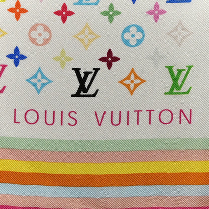 Louis Vuitton Silk Monogram Multicolor Scarf White 2 of 4