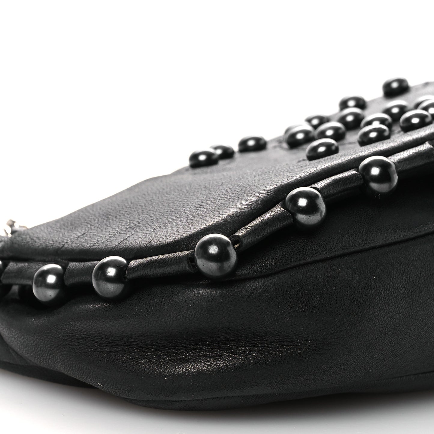 Lambskin Pearl Obsession Flap Black