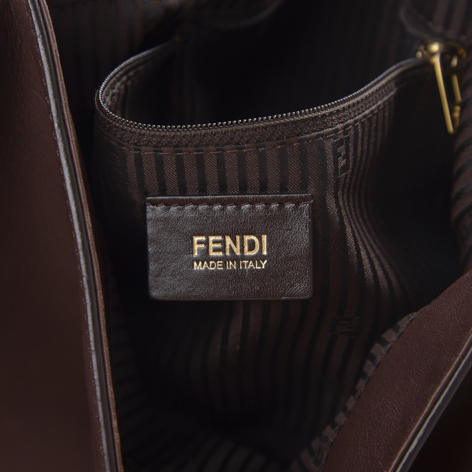 Fendi Vitello Flamingo Enamel Big Forever Mama Baguette Brown 8 of 17
