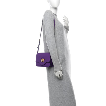 Versace Grained Calfskin La Medusa Flap Shoulder Bag Dark Orchid 2 of 9